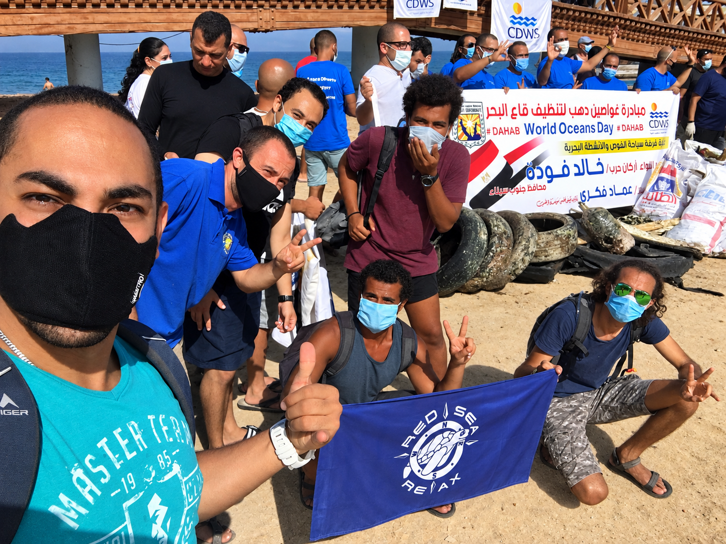 World Ocean Day clean-up group photo